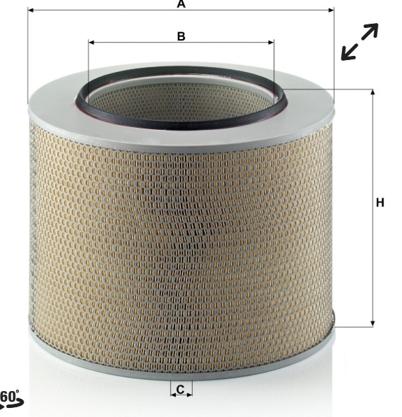 HAVA FILTRESI ACTROS E.M UZUN 003 094 9104 A-420mm B-254mm C-10,5mm H-317mm